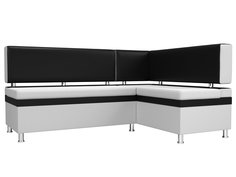 Диван кухонный Лига Диванов Стайл 171x59x89, искусственная кожа, белый/черный
