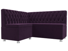 Диван кухонный Лига Диванов Мирта левый угол 151x125x90, велюр, фиолетовый