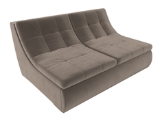 Модуль Холидей раскладной диван велюр коричневый Лига Диванов