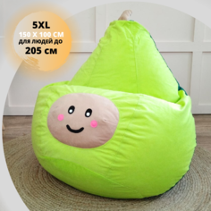 Кресло-мешок Авокадо XXXXXL, велюр зелёный No Brand