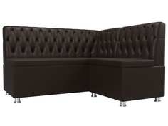 Диван кухонный Лига Диванов Мирта правый угол 151x125x90, искусственная кожа, коричневый