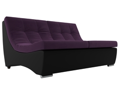 Модуль Монреаль диван велюр/экокожа фиолетовый/черный Лига Диванов