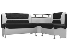 Диван кухонный Лига Диванов Сидней правый угол 172x135x89, искусст. кожа, черный/белый