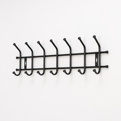 Nika Вешалка настенная на 7 крючков, 68x21,5 см, цвет чёрный
