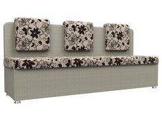 Диван кухонный Лига Диванов Маккон 3-х местный 185x54x89, рогожка, бежевый/корфу 02