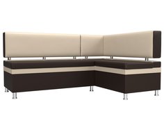 Диван кухонный Лига Диванов Стайл 171x59x89, искусственная кожа, коричневый/бежевый