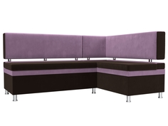 Диван кухонный Лига Диванов Стайл 171x59x89, микровельвет, коричневый/сиреневый