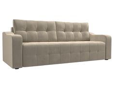 Прямой диван Лиссабон микровельвет бежевый Лига Диванов