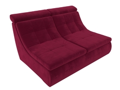 Модуль Холидей Люкс раскладной диван микровельвет бордовый Лига Диванов