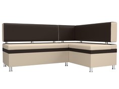Диван кухонный Лига Диванов Стайл 171x59x89, искусственная кожа, бежевый/коричневый