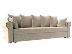 Прямой диван Рейн микровельвет бежевый Лига Диванов