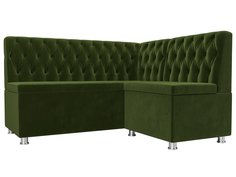 Диван кухонный Лига Диванов Мирта правый угол 151x125x90, микровельвет, зеленый