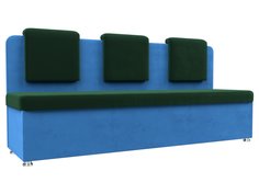Диван кухонный Лига Диванов Маккон 3-х местный 185x54x89, велюр, зеленый/голубой