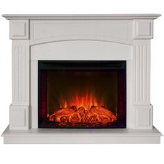 Электрокамин RealFlame Carolina R 25.5 WT-F515 с очагом Evrika 25,5 LED