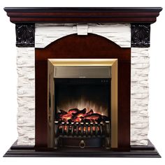 Электрокамин RealFlame Dublin Lux STD/EUG AO-215 с очагом Fobos Lux Brass