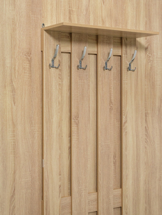 Вешалка в прихожую, Дуб Сонома, 126х72х25 см No Brand