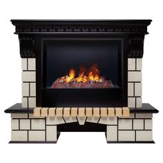 Электрокамин RealFlame Stone R 26 AO-287 с очагом 3D Cassette 630 дрова + Black вставка