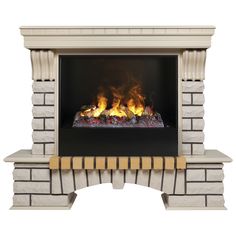 Электрокамин RealFlame Country VR 26 WT-614 с очагом 3D Cassette 630 дрова + Black вставка