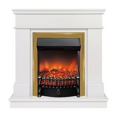 Электрокамин RealFlame Selena STD WT-P512 с очагом Fobos Lux Brass