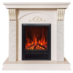 Электрокамин RealFlame Corfino R STD/EUG WT-F612 с очагом Eugene