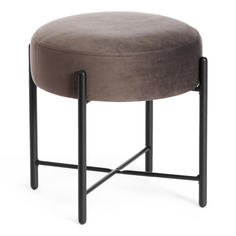 Банкетка AMBER металл, ткань, 41*41*40 см, темно-коричневый/черный Tet Chair