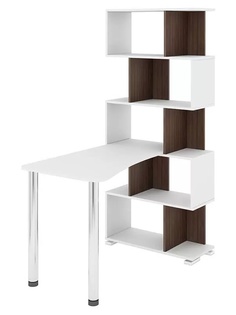 Стол-Стеллаж Мэрдэс СЛ-5СТ-2 Правый Шамони/Белый/Шамони Merdes