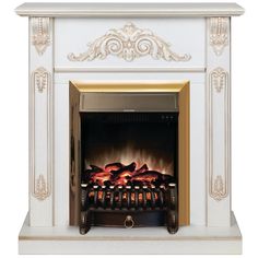 Электрокамин RealFlame Anita STD/EUG WT-519G с очагом Fobos Lux Brass