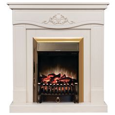 Электрокамин RealFlame Junona R STD WT-F612 с очагом Fobos Lux Brass