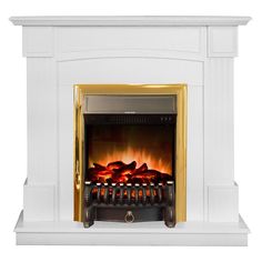 Электрокамин RealFlame Andrea R STD/EUG WT-F513 с очагом Fobos Lux Brass
