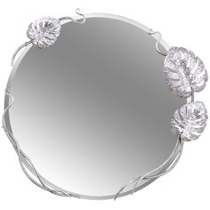 Зеркало настенное Monstera Deliciosa Античное серебро Bogacho