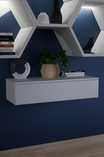 Тумба под телевизор подвесная СН-128.03, 100 см Белая No Brand