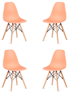 Комплект стульев TetChair CINDY 4 шт, пластик оранжевый