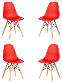 Комплект стульев TetChair CINDY 4 шт, пластик красный