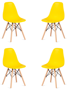 Комплект стульев TetChair CINDY 4 шт, пластик желтый