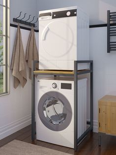 Стеллаж-стойка для стиральной и сушильной машины N-LOFT, глубина 60 см, дуб сонома