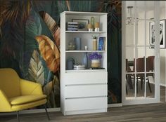 Стеллаж HomeGrad Мальм 3 ящика 800х1800х350 Белый