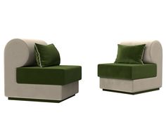Набор Кипр-1 (2 кресла) микровельвет зеленый/бежевый Лига Диванов