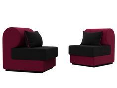 Набор Кипр-1 (2 кресла) микровельвет черный/бордовый Лига Диванов
