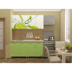 Гарнитур кухонный Лайм 1.6 м 2 ящика белый DSV_758-115M Дисави