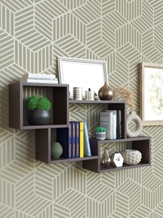 Полка настенная навесная в комнату UnitsMebel, венге