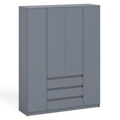 Шкаф-комод с 3 ящиками и 4 дверками СВК Мори МШ1600.1 графит, 160,4х50,4х209,6 см