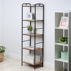 Стеллаж Валенсия 15W, черный, 45,5х30х155,5 см ЗМИ