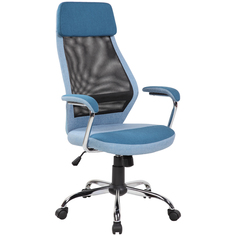 Кресло руководителя Helmi HL-E41 Stylish, ткань/сетка, синяя/голубая No Brand