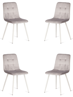 Комплект стульев для кухни TetChair CHILLY 4 шт, вельвет, светло-серый