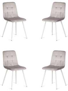 Комплект стульев для кухни TetChair CHILLY 4 шт, вельвет, светло-серый