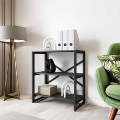 Стеллаж A1 HOME Bruno 3 полки 75х68х34 Черный Оникс