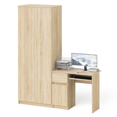 Шкаф СВК Мори 800.1 с компьютерным столом МС-1Л дуб сонома, 170х50х210 см