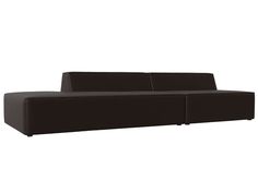 Прямой модульный диван Лига Диванов Монс Модерн левый 280х110х70 см, коричневый