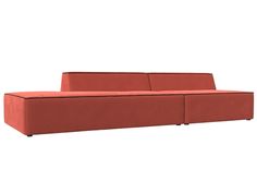 Прямой модульный диван Лига Диванов Монс Модерн левый 280х110х70 см, коралловый\коричневый