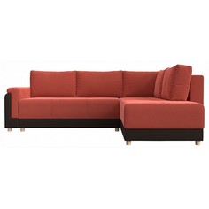 Диван-кровать Лига диванов Лига-024, коралловый/коричневый